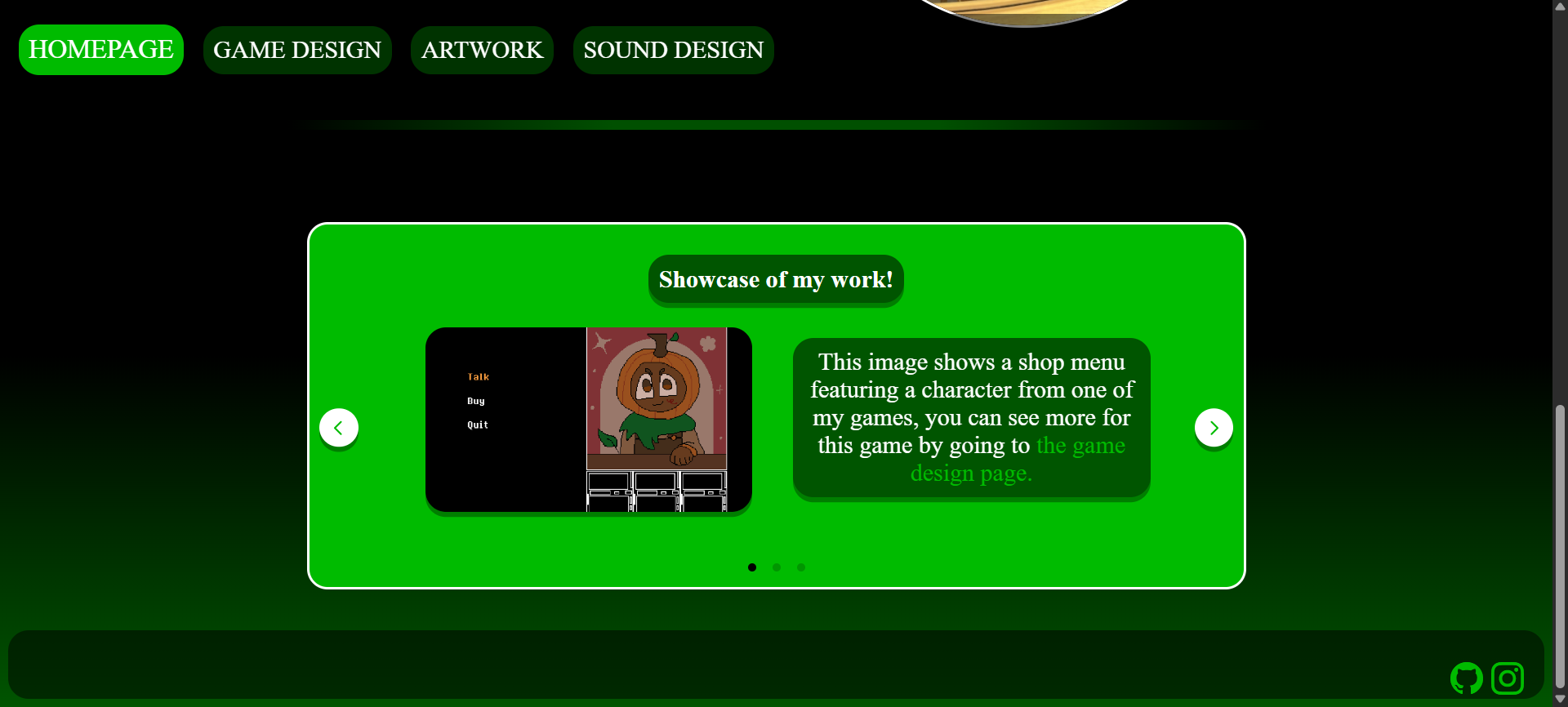 The old homepage view, bottom, for this website